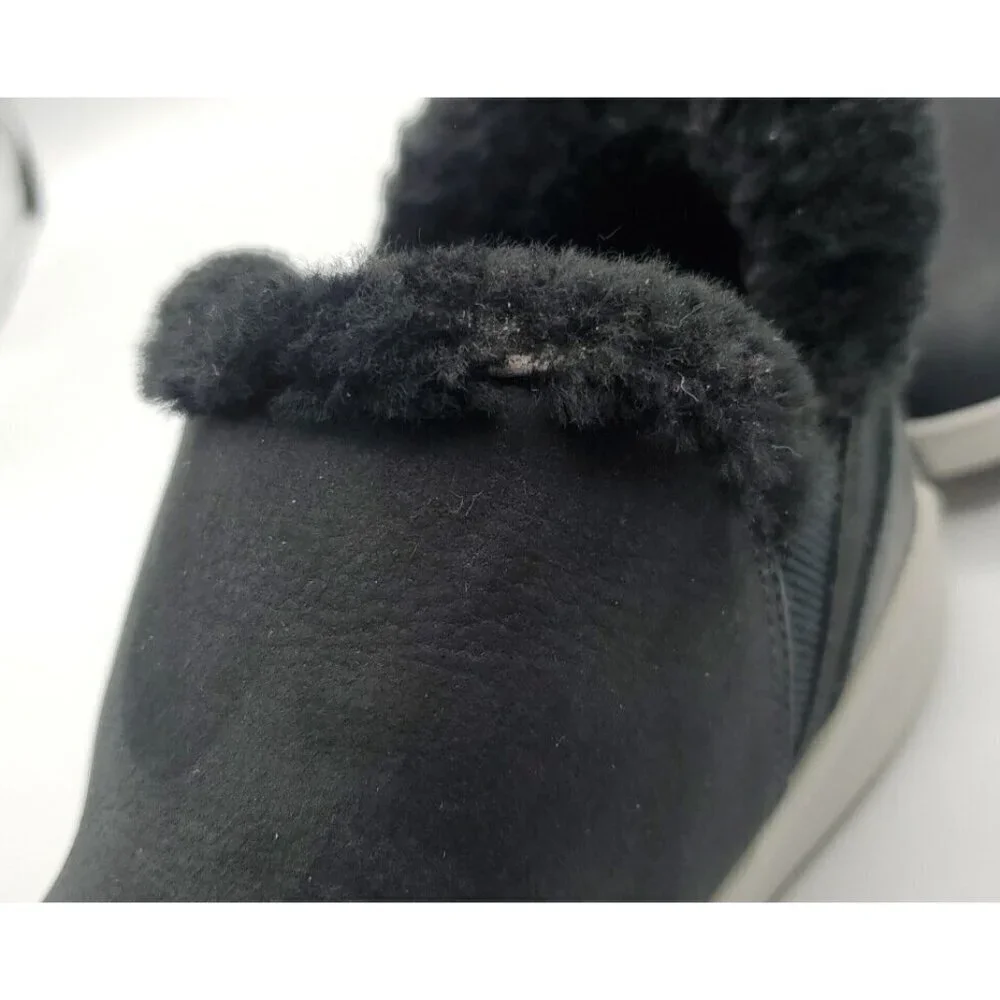 Olukai Malua Hulu Boots Women's Black Size 7 Shearling Lined Nubuck Leather